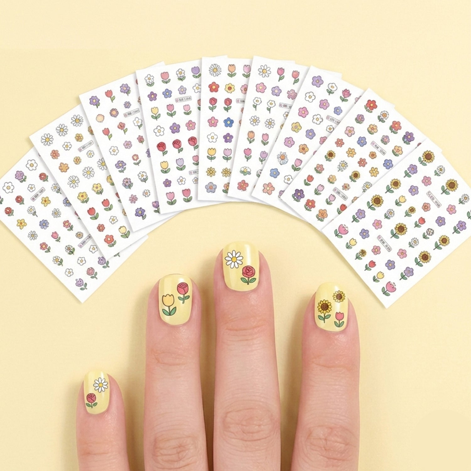 Flower Nail Art Stickers 🌸